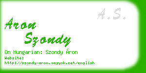 aron szondy business card